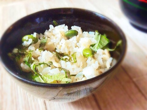 枝豆と大葉のご飯♩